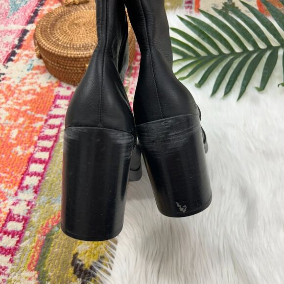 Amazing Vintage Y2K 2000s Candies Black Chunky Platform Leather Heeled Boots 9 - Picture 8 of 11